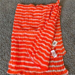 Orange and White Striped Scarf NWT